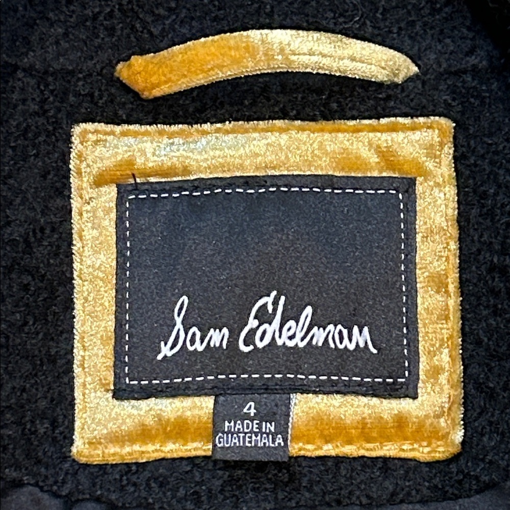Sam Edelman A-line Textured Wool Blend Double Button Coat size 4 Black - Picture 7 of 17